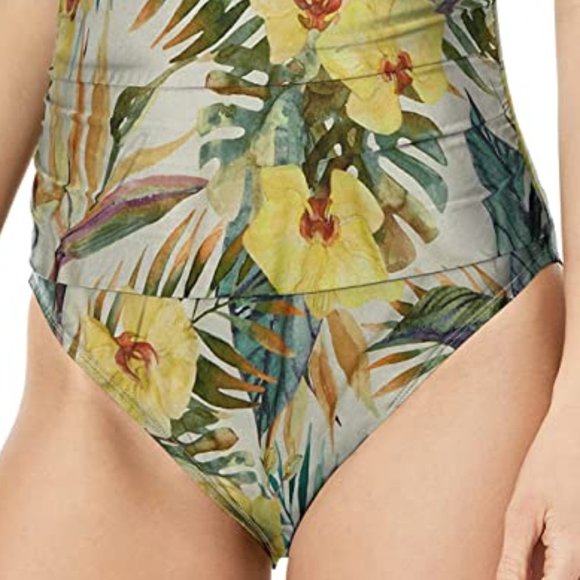 ATHENA Square Neck Shirred Maillot 🌼 NEW WITH TAGS! - Picture 6 of 11